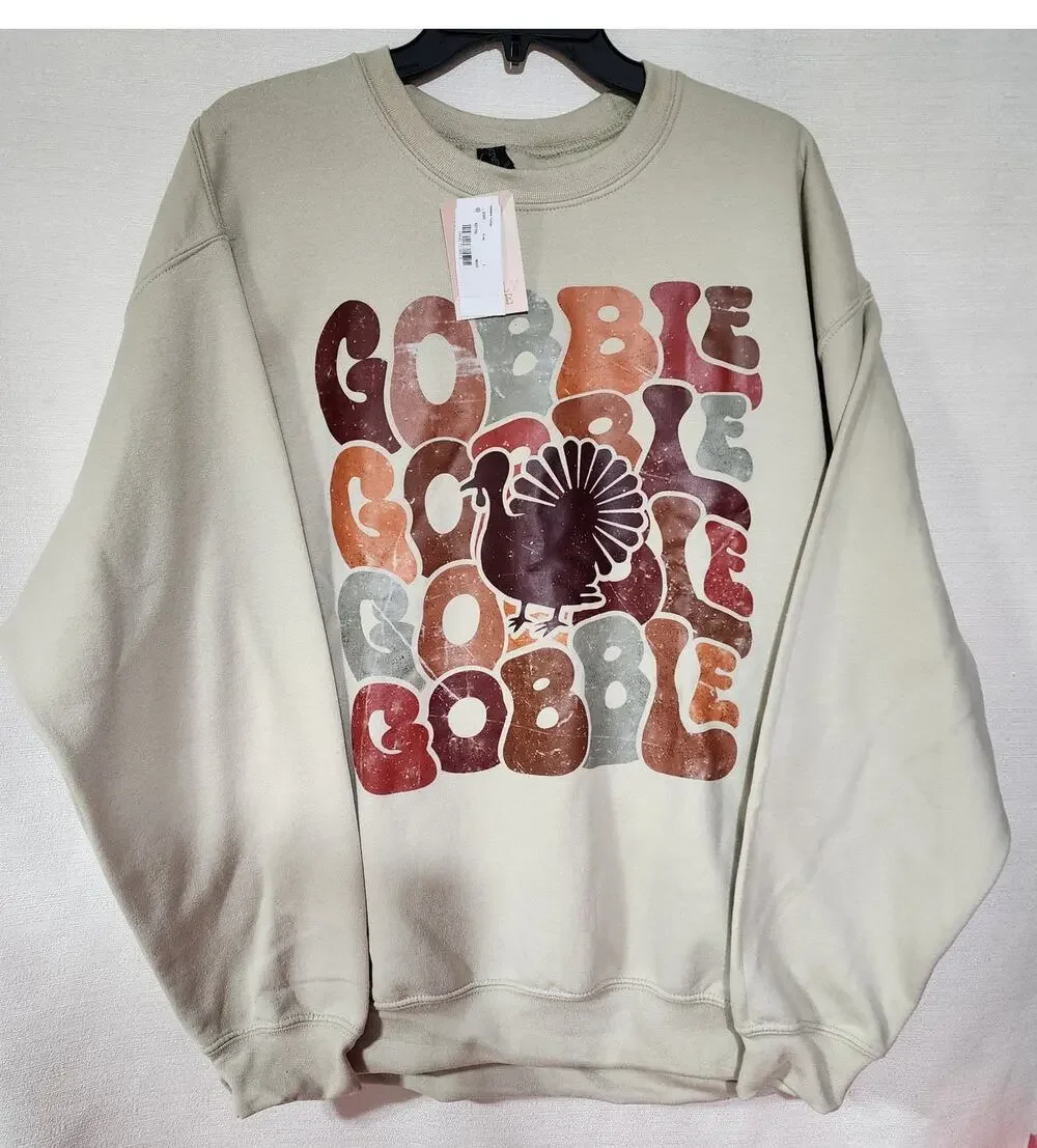 Thanksgiving sweatshirt ''Gobble '' by simply sage market men large